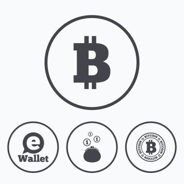 Bitcoin simgeler. Elektronik cüzdan sembolü.