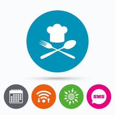 Chef şapka işareti simgesi.  