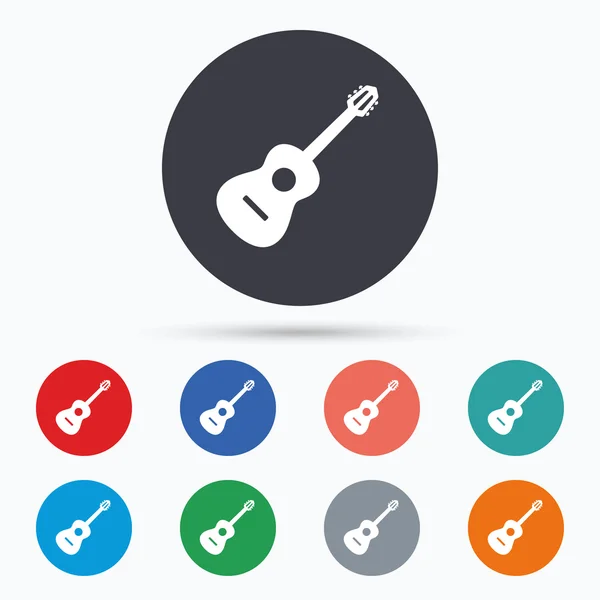 Signo de guitarra acústica — Vector de stock