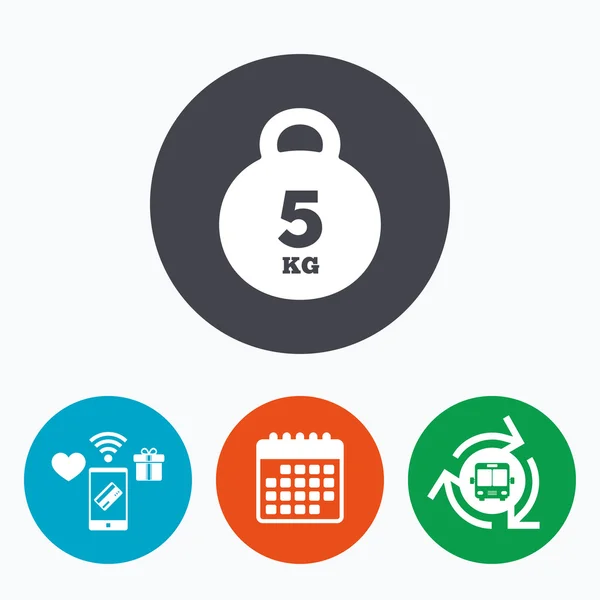 Weight sign icon. 5 kilogram — ストックベクタ