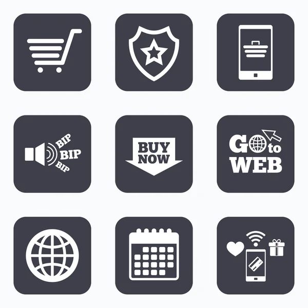 Ícones de compras online. — Vetor de Stock