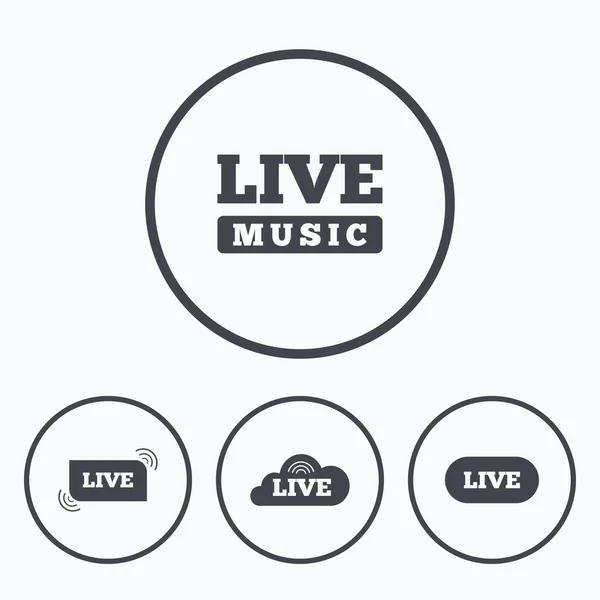 Iconos de música en vivo . — Vector de stock