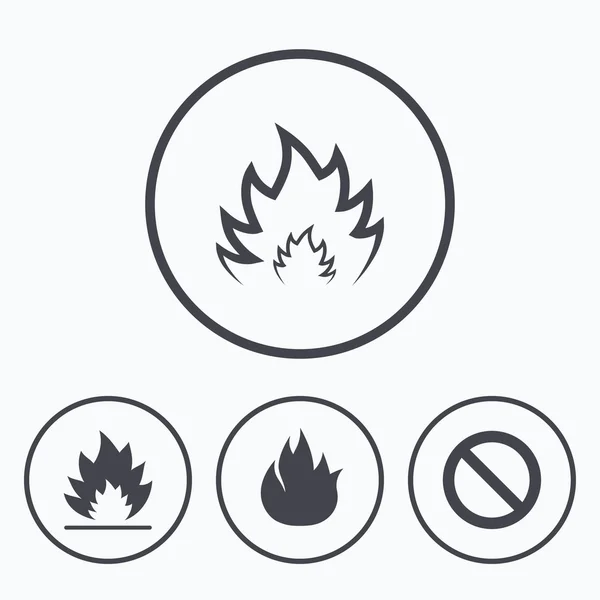 Fire flame icons. — Stock Vector