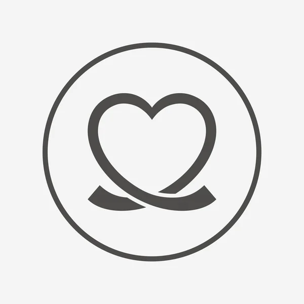 Icône de signe de ruban de coeur . — Image vectorielle