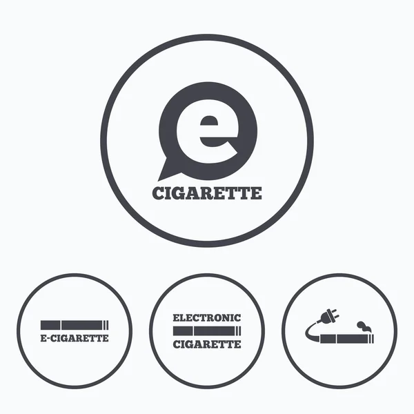 E-sigara işaretler. elektronik sigara simgeler. — Stok Vektör