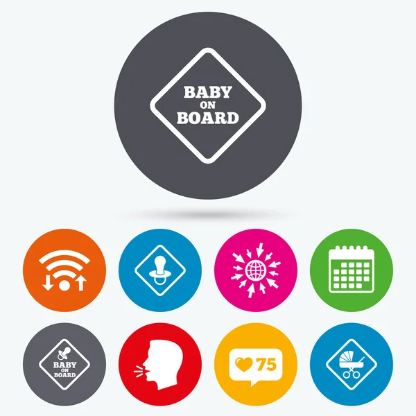 Baby on board icons. — Stock Vector