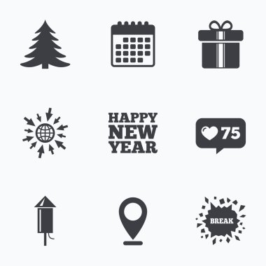 mutlu yeni yıl işareti.  