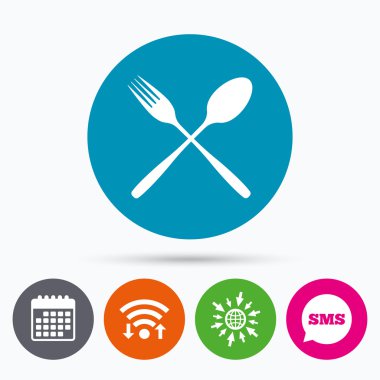 İşareti simgesi yemek. Çatal bıçak takımı sembolü.  