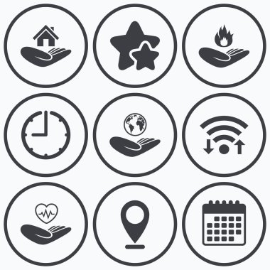 yardım simgeleri eller.