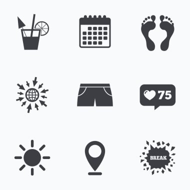 Beach Tatil simgeler. 