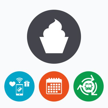 Muffin işareti simgesi. Cupcake sembolü.