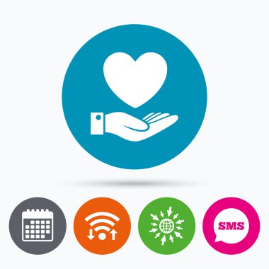 Kalp ve el işareti.