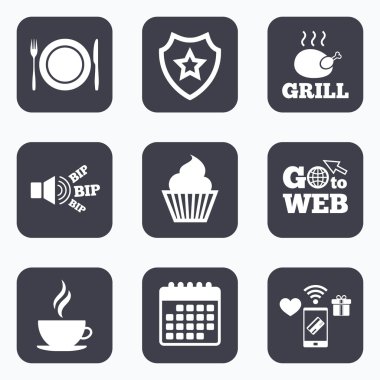 Gıda simgeler. kek cupcake sembolü.