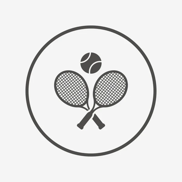 Raquetas de tenis con rótulo de pelota — Vector de stock