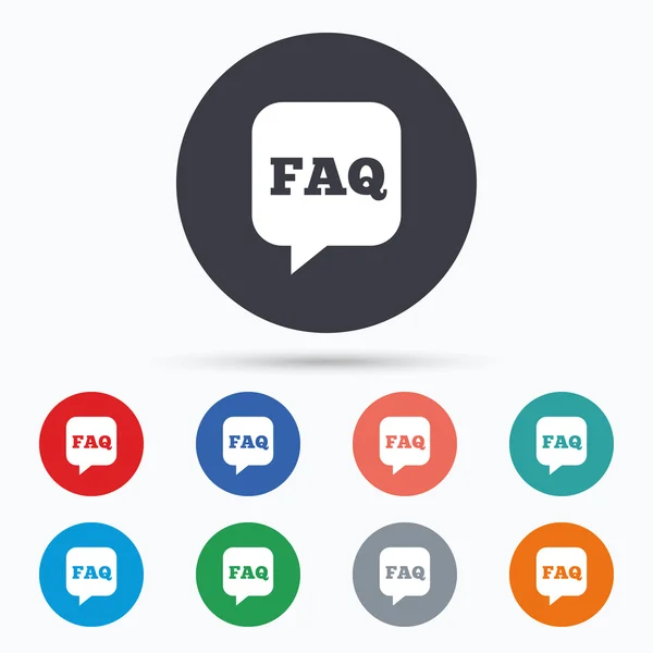 FAQ icono de signo de información . — Vector de stock