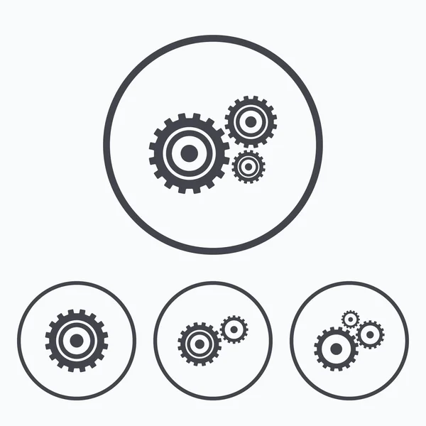 Icônes d'engrenages de roue dentée. Symbole du mécanisme . — Image vectorielle