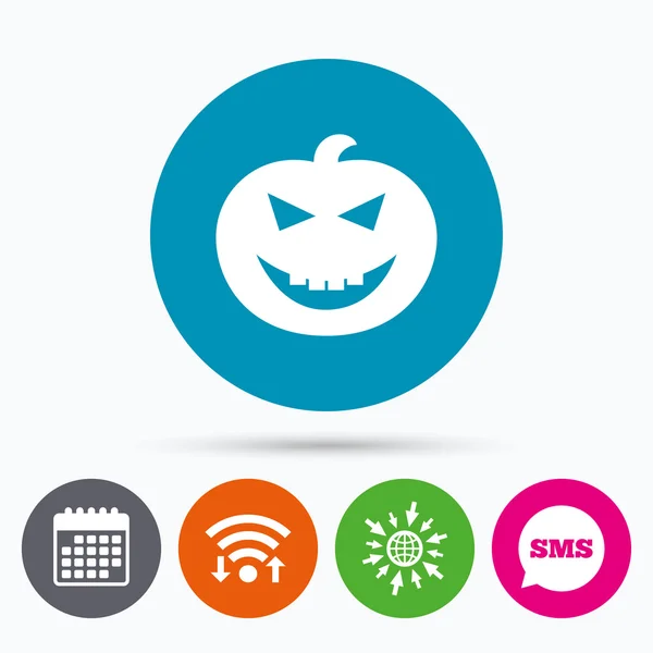 Halloween pumpkin sign icon. — Stock Vector