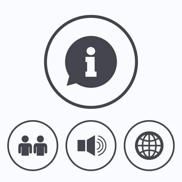 Panneau d'information et groupe. icônes de communication . — Image vectorielle