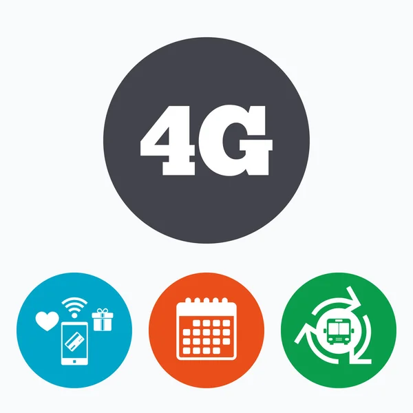 Assinatura 4G. Tecnologia de telecomunicações móveis . — Vetor de Stock