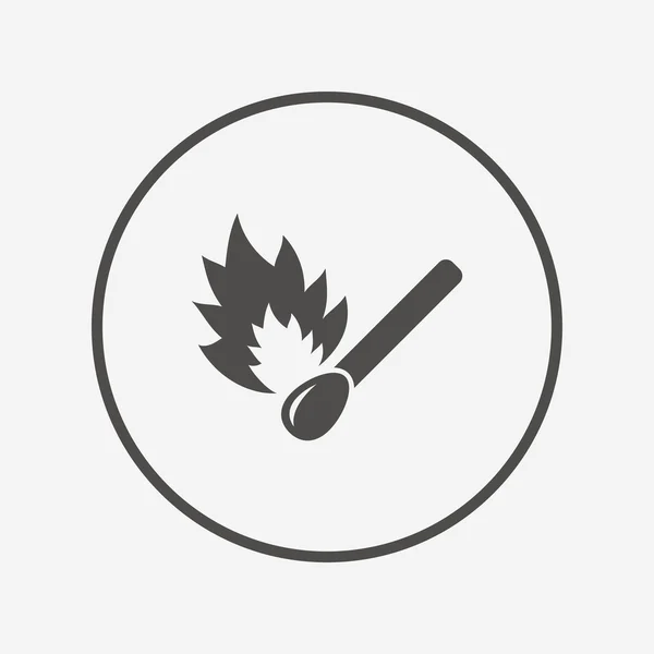 Match stick burns icon. — Stock Vector