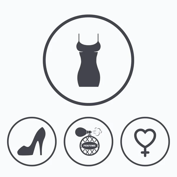 Vrouwen kleding pictogram. — Stockvector