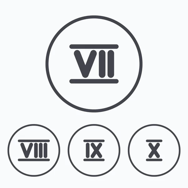 Romeinse cijfers pictogrammen. — Stockvector