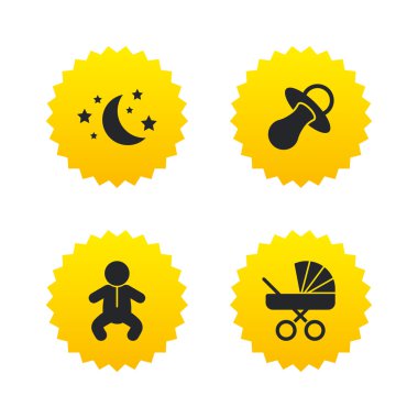 Ay ve yıldız. Bebek Bebek simgesi.  