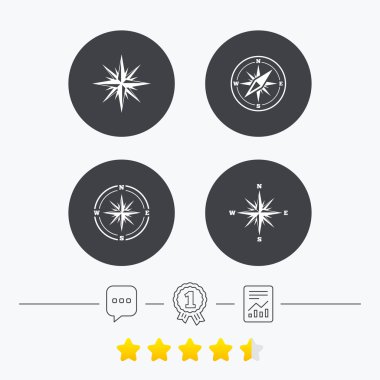 Windrose hareket simgeleri. Pusula sembolleri.