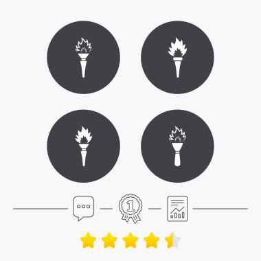 Meşale alevi simgeler.  