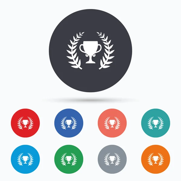 First place cup award icons — Stock Vector