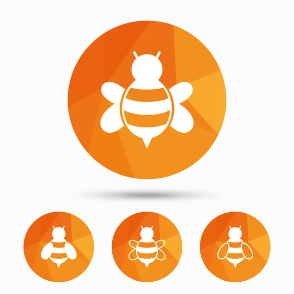 Honey bees icons — Stock Vector