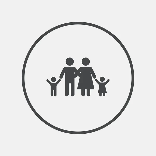 Familie pictogram. Ouders met kinderen symbool. — Stockvector