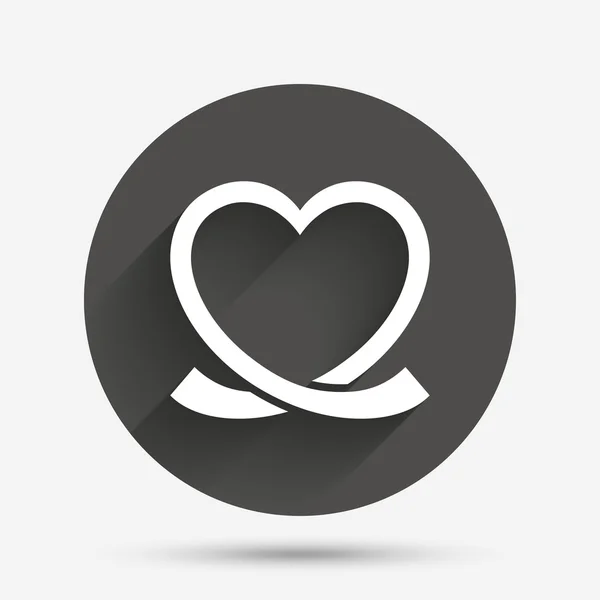 Heart ribbon sign icon. — Stock Vector