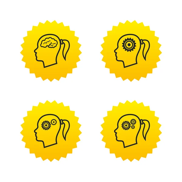 Head with brain icon. — Stock Vector