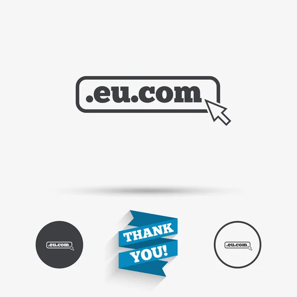 Domein Eu.Com teken pictogram. — Stockvector