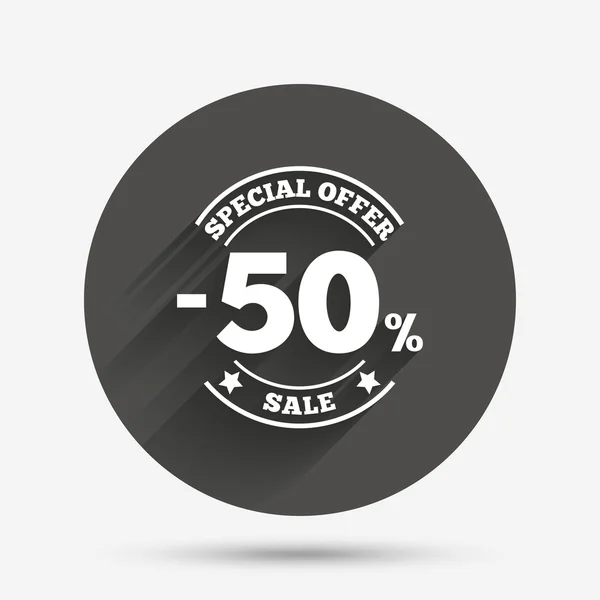 50 por ciento signo de descuento — Vector de stock