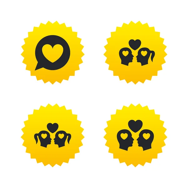 Couple love icons — Stock Vector