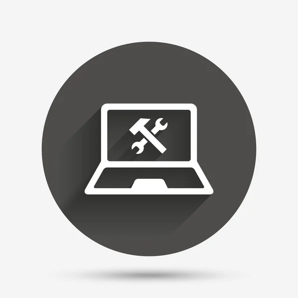 Laptop Reparatur Zeichen Symbol. — Stockvektor