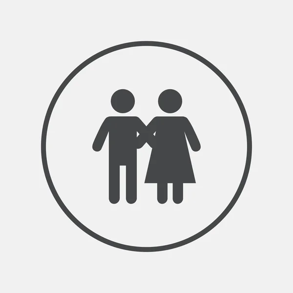 Paar pictogram. Jonge familie symbool. — Stockvector