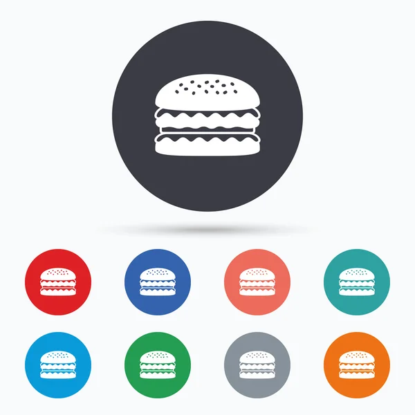 Icônes de hamburger. Burger symboles alimentaires — Image vectorielle