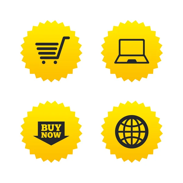Online nakupování ikony. — Stockový vektor