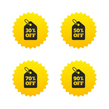 Satılık fiyat etiketi simgeler. 