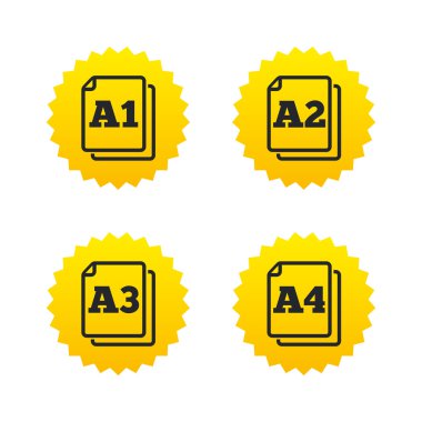 Kağıt boyutu standart simgeleri.  