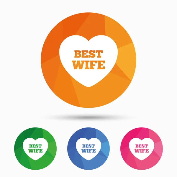 Best wife sign icons — Stock Vector