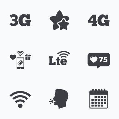 mobil telekomünikasyon simgeler. 