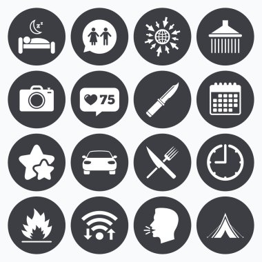 Hiking çelme takmak simgeler.  