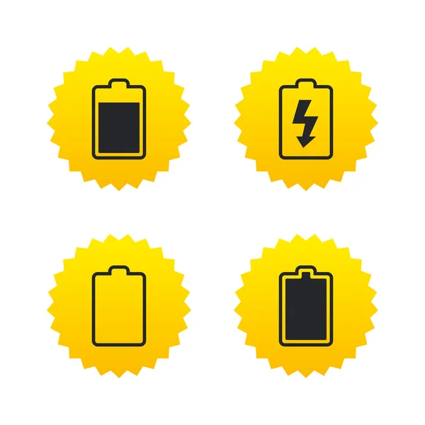 Battery charging icons. Electricity symbol. — Stock Vector