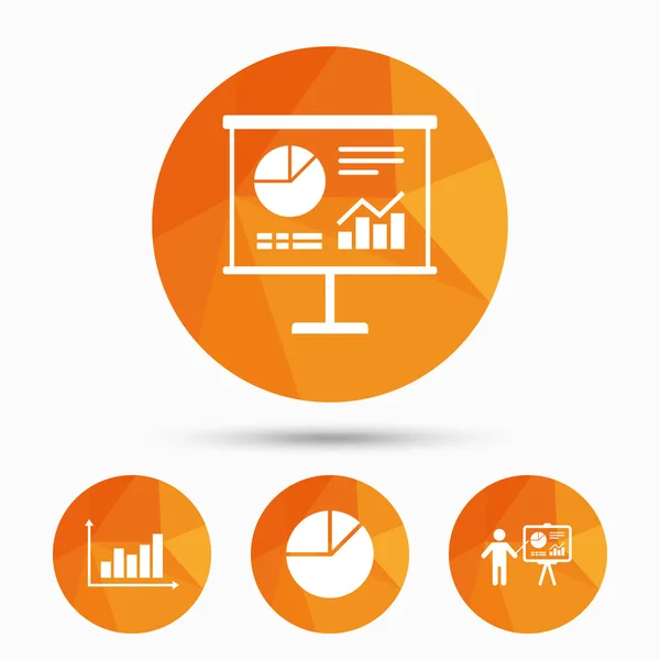 Gráfico de diagrama Gráfico de pastel. Cartelera de presentación . — Vector de stock