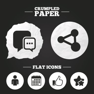 Sosyal Medya simgeler. Konuşma balonu ve paylaşım sohbet