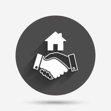 Eve el sıkışma işareti simgesi.  